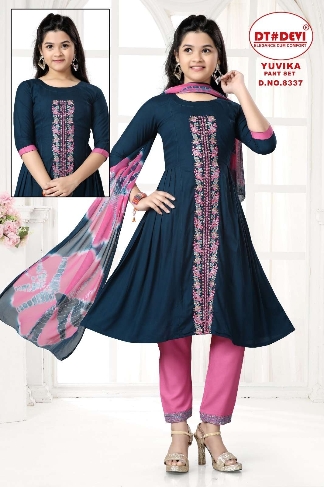 YUVIKA PANEL WORK KURTI WITH PANT ALONG WITH DUPATTA Kurti Wholesale catalog