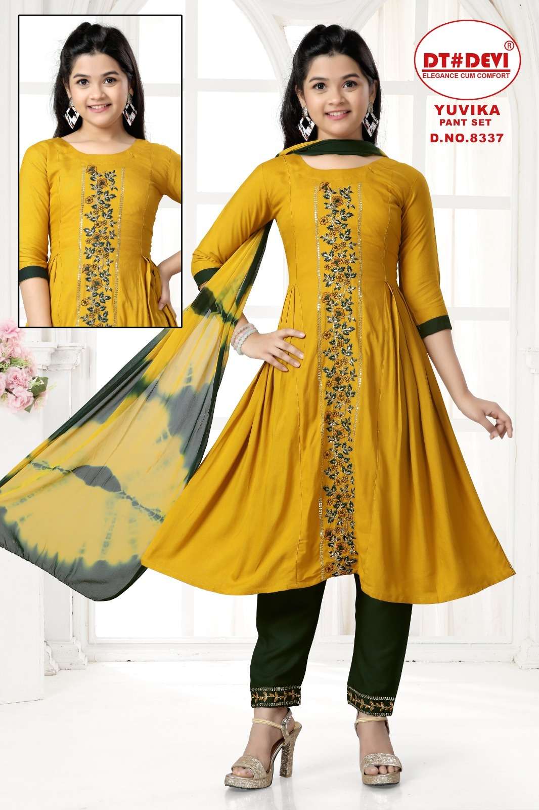 YUVIKA PANEL WORK KURTI WITH PANT ALONG WITH DUPATTA Kurti Wholesale catalog