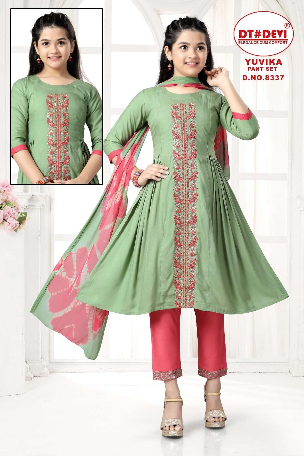 YUVIKA PANEL WORK KURTI WITH PANT ALONG WITH DUPATTA Kurti Wholesale catalog