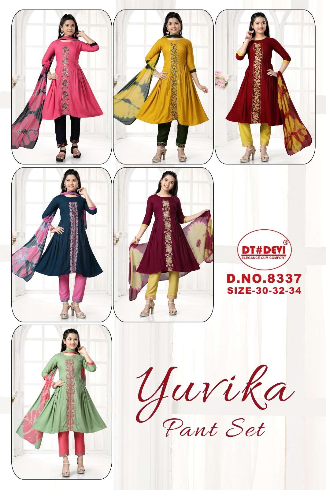 YUVIKA PANEL WORK KURTI WITH PANT ALONG WITH DUPATTA Kurti Wholesale catalog