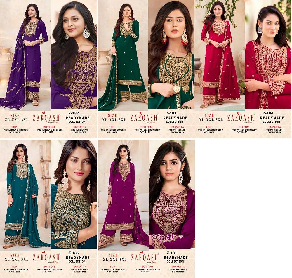 Zarqash Five Star 181 To 185 Pakistani Salwar Suits Wholesale catalog