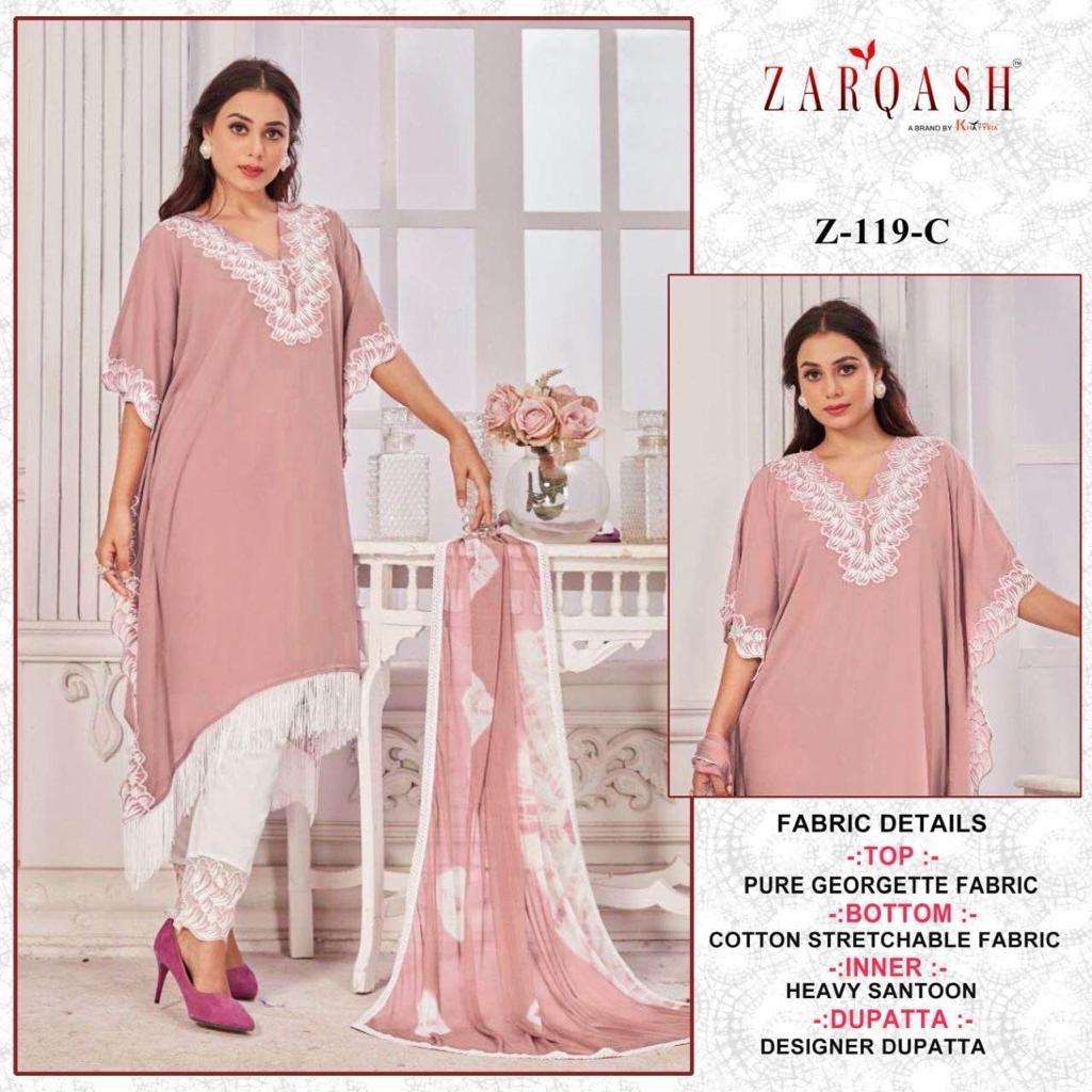 Zarqash Z 119 A To D Pakistani Suits Wholesale catalog