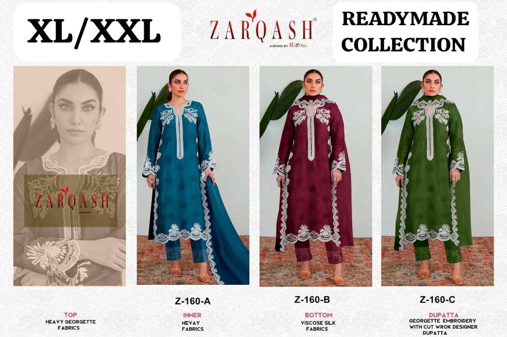 Zarqash Z 160 A To C Faux Georgette Pakistani Suits Wholesale catalog
