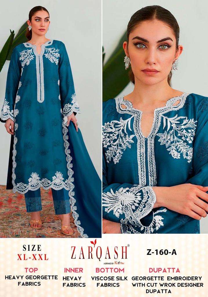 Zarqash Z 160 A To C Faux Georgette Pakistani Suits Wholesale catalog