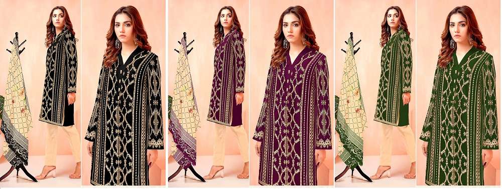 Zarqash Z 165 Pakistani suits Wholesale catalog