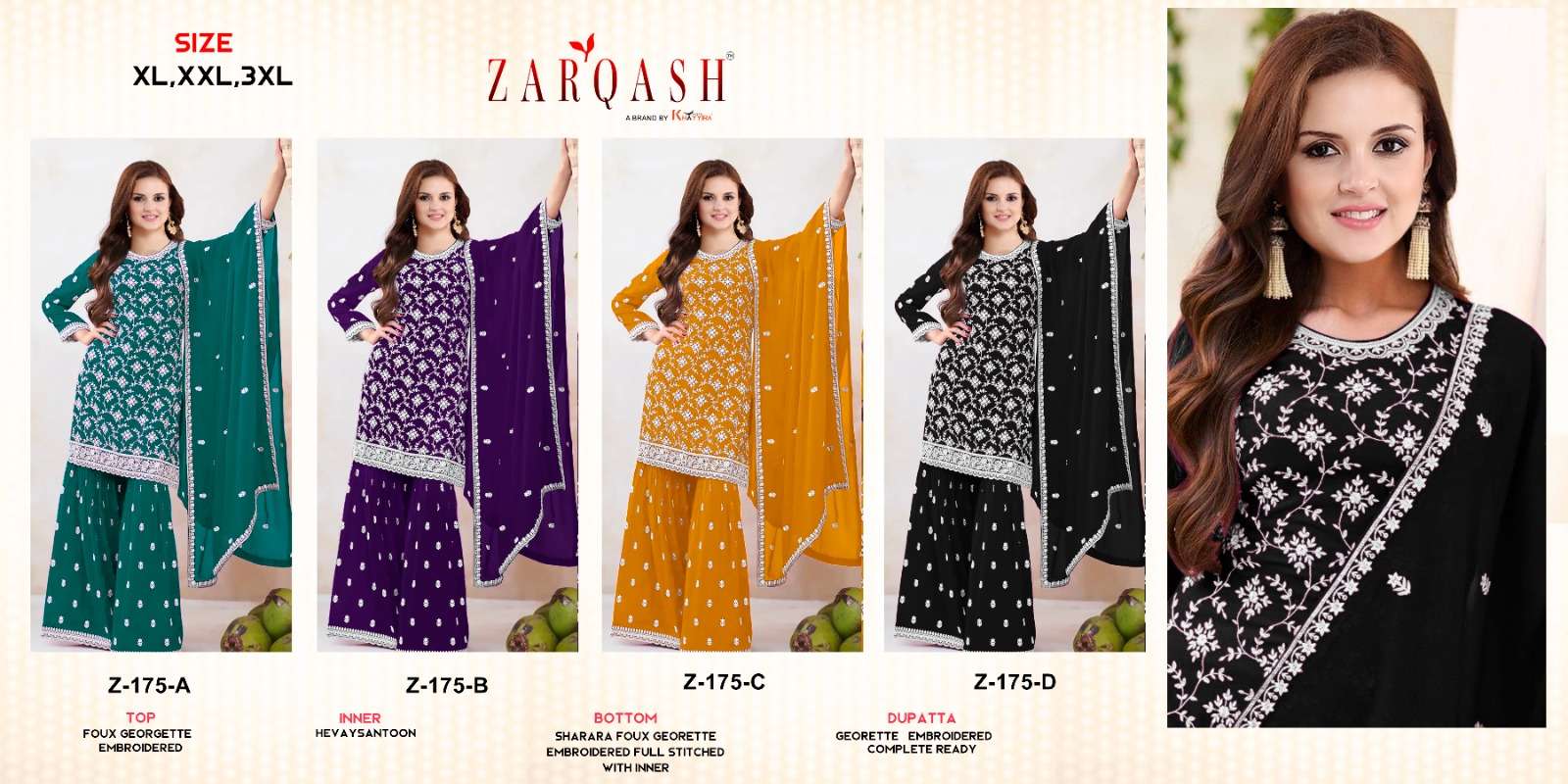 Zarqash Zohra 175 Pakistani Suits  Wholesale catalog