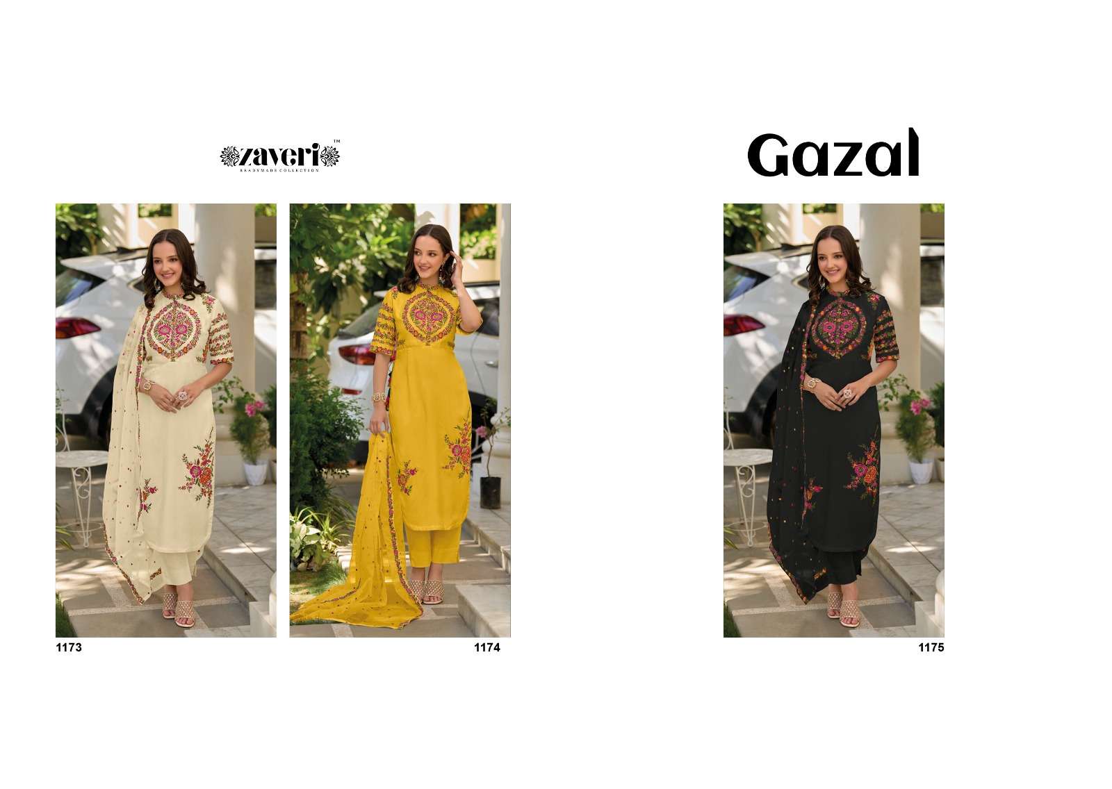 Zaveri Gazal Roman Silk Designer Dress Materials Wholesale catalog