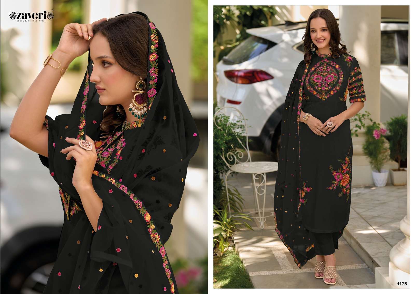 Zaveri Gazal Roman Silk Designer Dress Materials Wholesale catalog