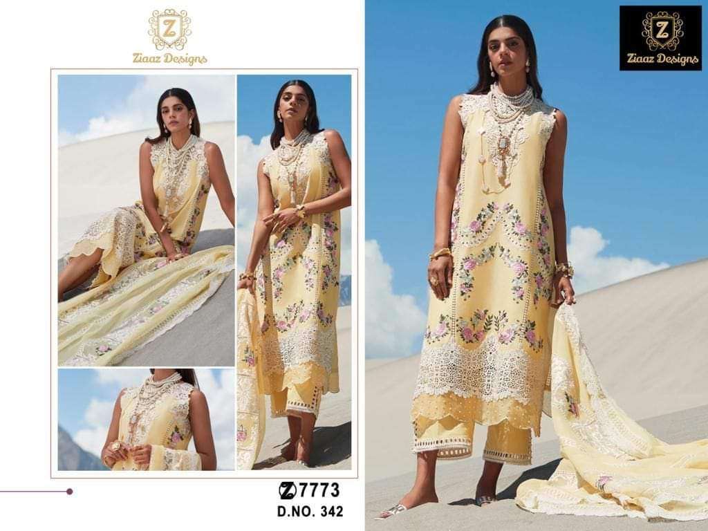 Ziaaz Designs 342 Semi Stitched Cotton Salwar Suit Wholesale catalog