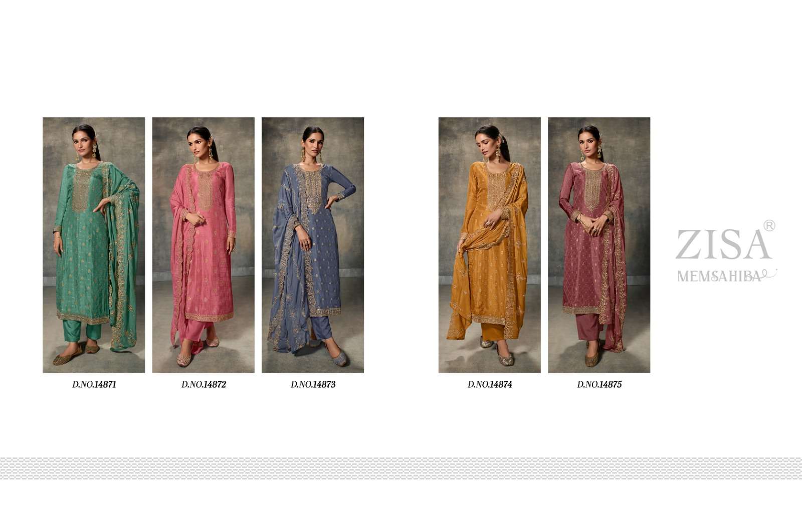 Zisa Memsahiba Viscose Weaving Designer Salwar Suits Wholesale catalog