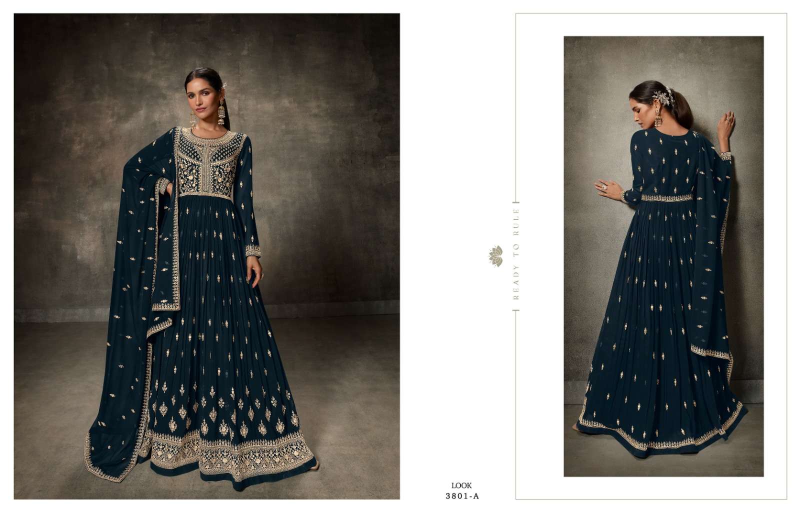 Zisa Sheroz Blooming Faux Georgette Designer Salwar Suits Wholesale catalog