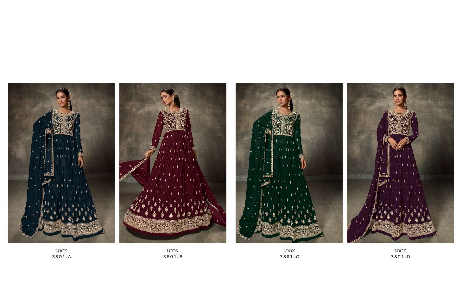 Zisa Sheroz Blooming Faux Georgette Designer Salwar Suits Wholesale catalog