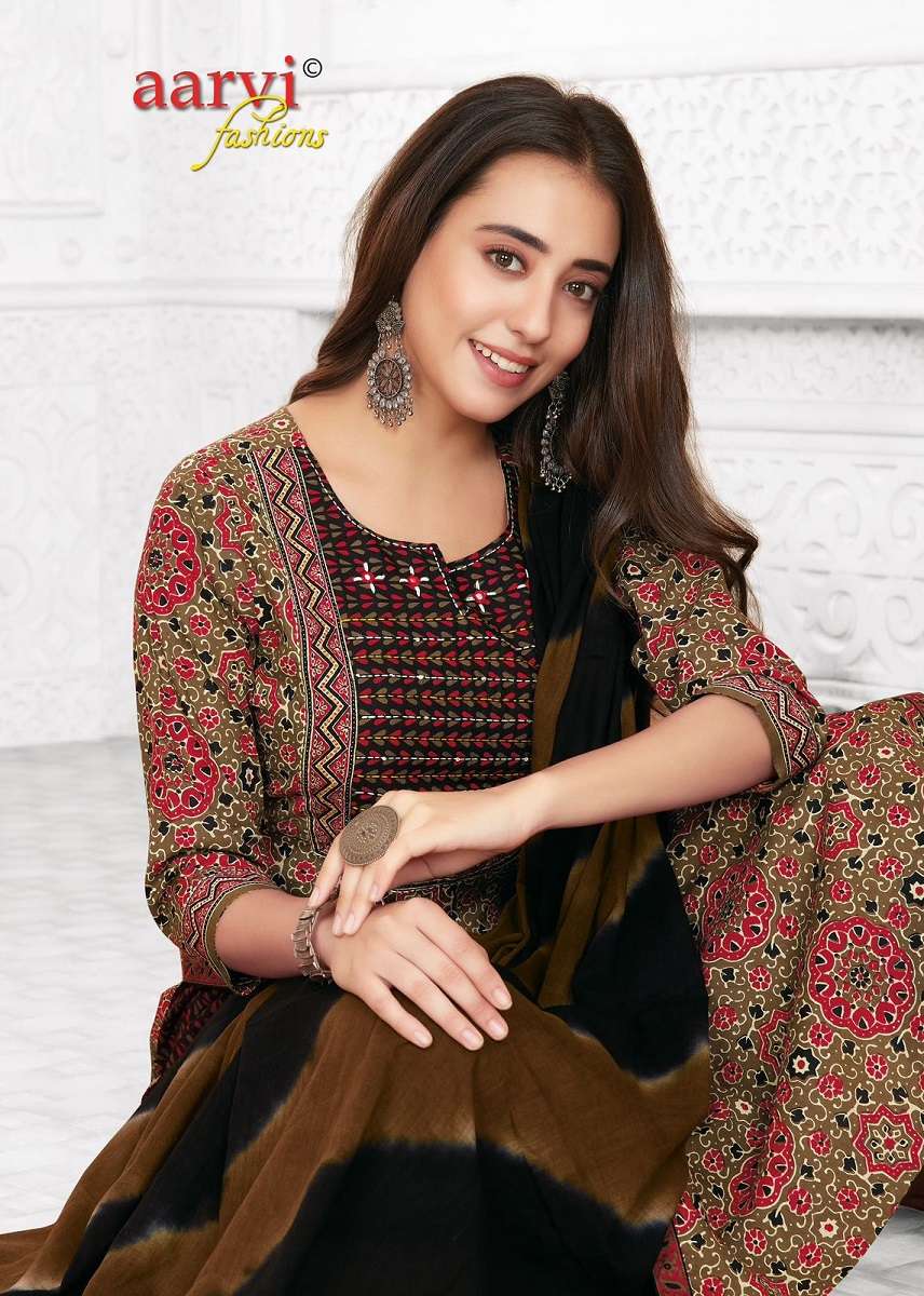 Aarvi Ajrakh Vol-2 -Kurti Pant With Dupatta -Wholesale Catalog