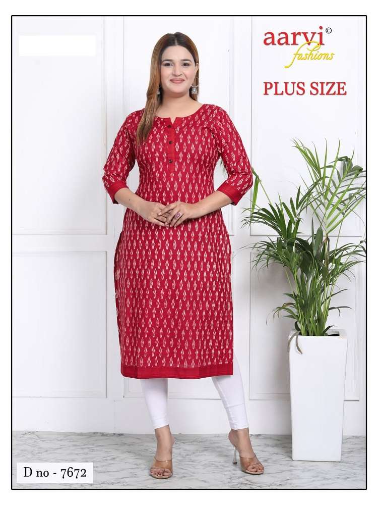 Aarvi Fashion Plus Size Vol-3 -Straight Kurtis -Wholesale Catalog