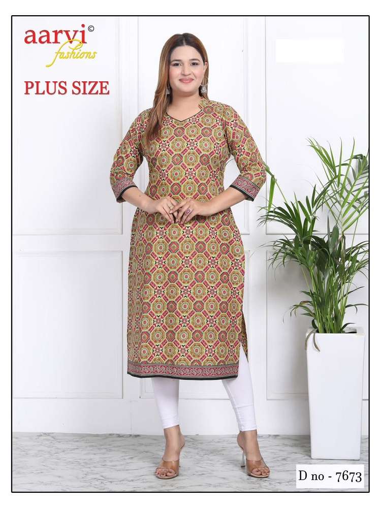 Aarvi Fashion Plus Size Vol-3 -Straight Kurtis -Wholesale Catalog