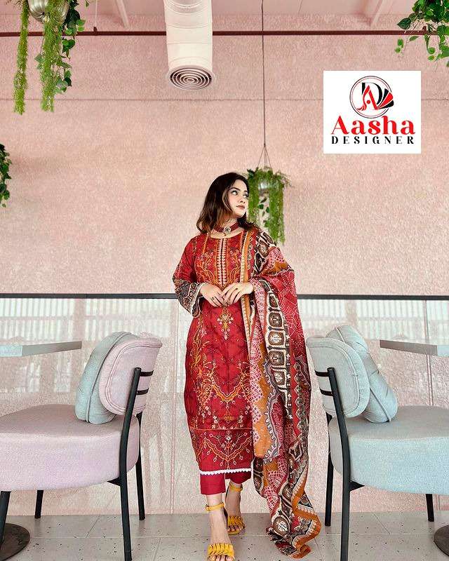 Aasha 1038 Cotton Dupatta Pakistani Suits Wholesale catalog