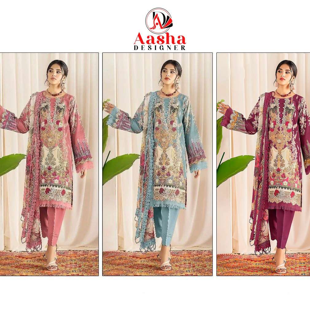 Aasha Ayezal Vol 1 Chiffon Dupatta Pakistani Suits Wholesale catalog
