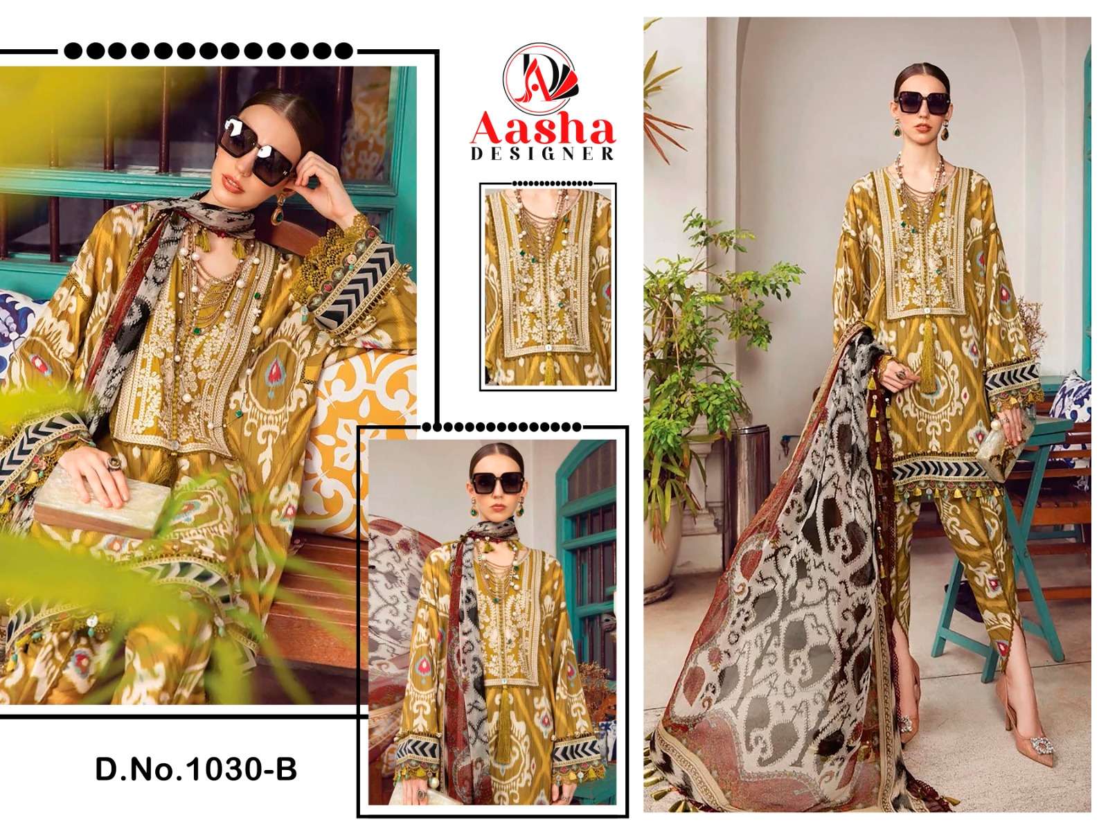 Aasha M Print Vol 8 Chiffon Dupatta Pakistani Suits Wholesale catalog