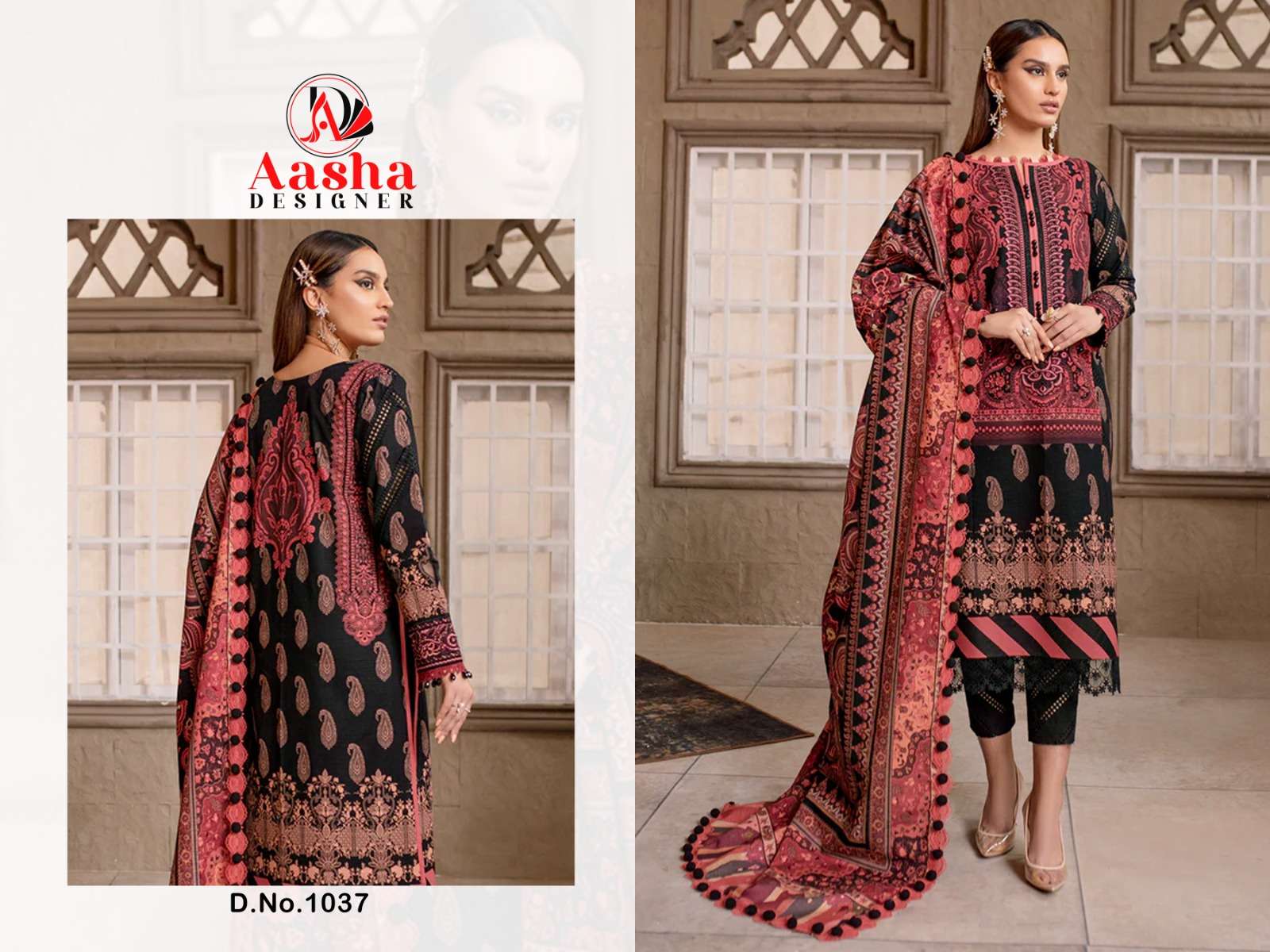 Aasha Queen Court Vol 4 Chiffon Dupatta Pakistani Suit Wholesale catalog