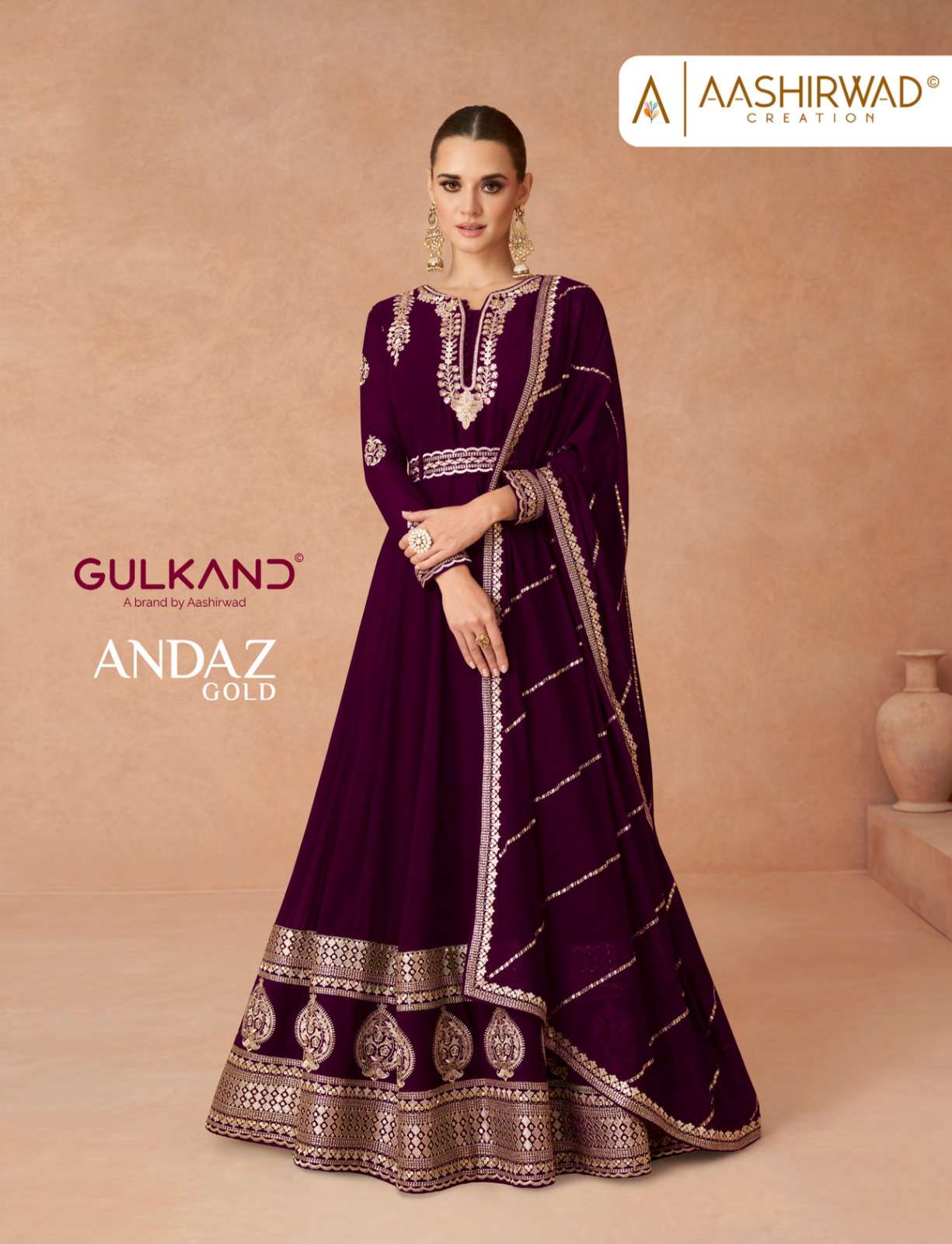 Aashirwad Gulkand ANDAZ GOLD Salwar Kameez Wholesale catalog