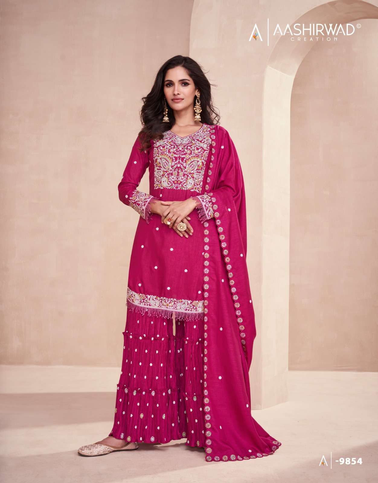 Aashirwad Gulkand Basanti Dola Silk Designer Salwar Suits Wholesale catalog