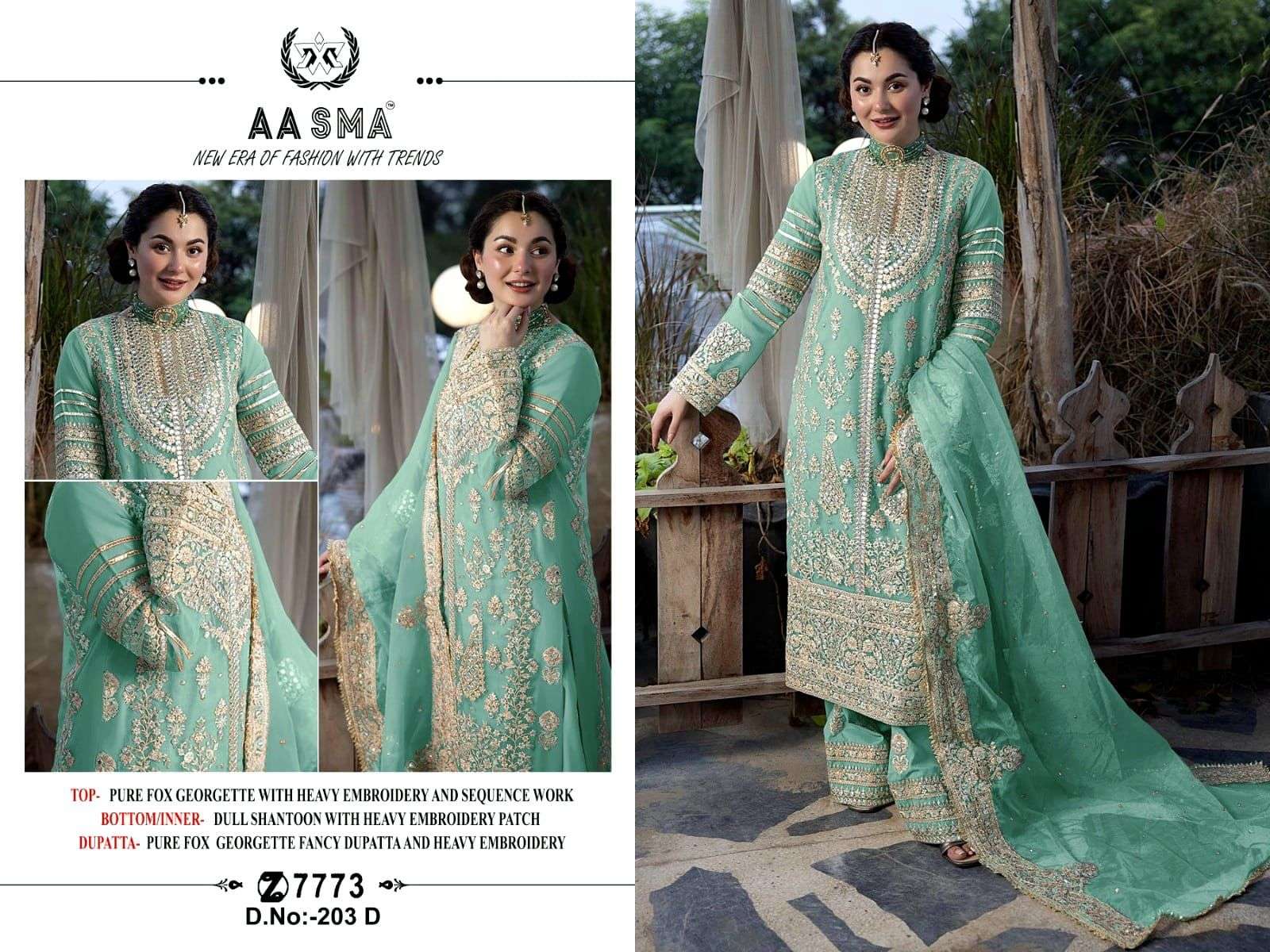 Aasma 203 A To D Pakistani Suits Wholesale catalog