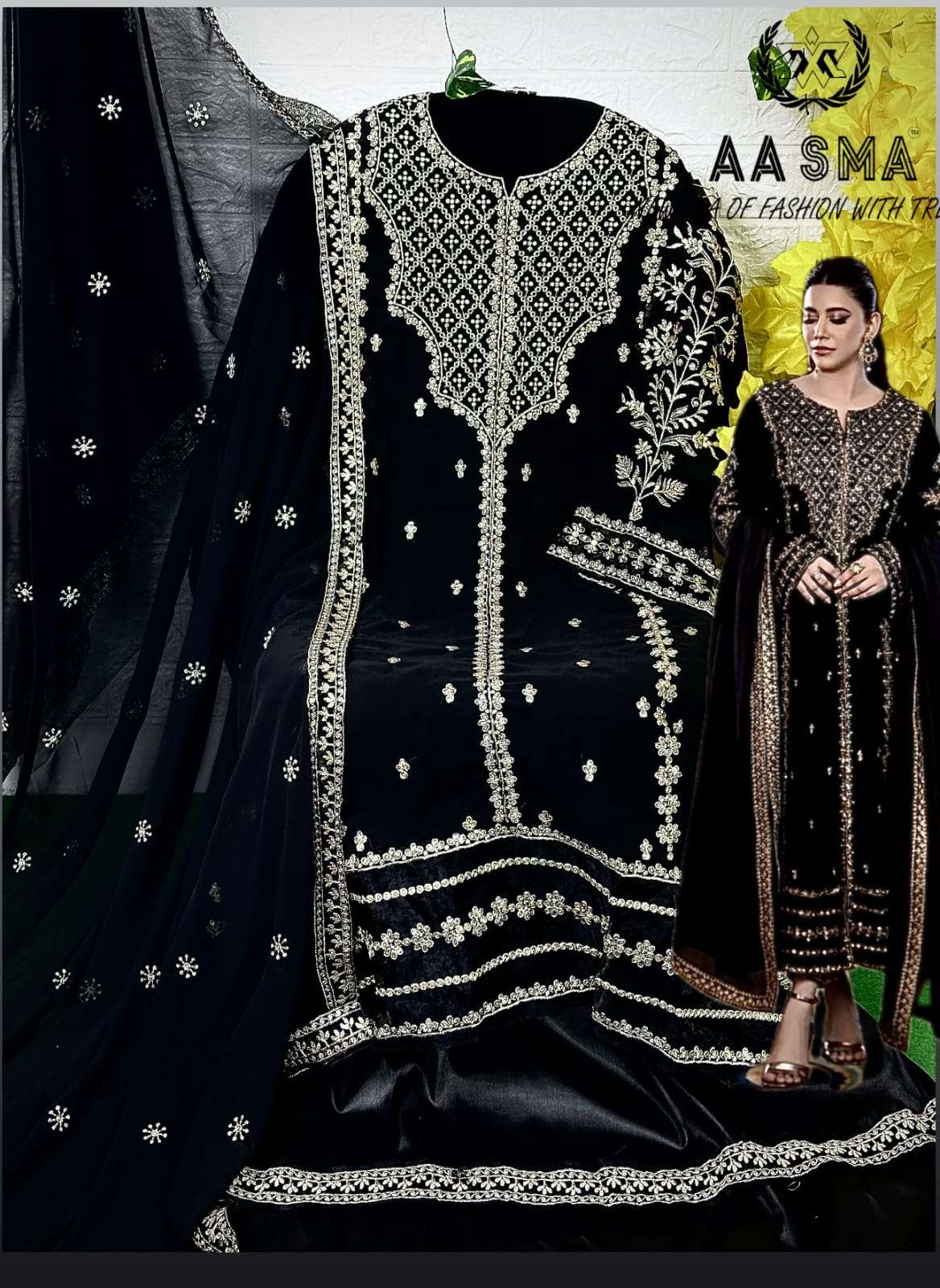 Aasma 204 Faux Georgette Pakistani Salwar Suits  Wholesale catalog