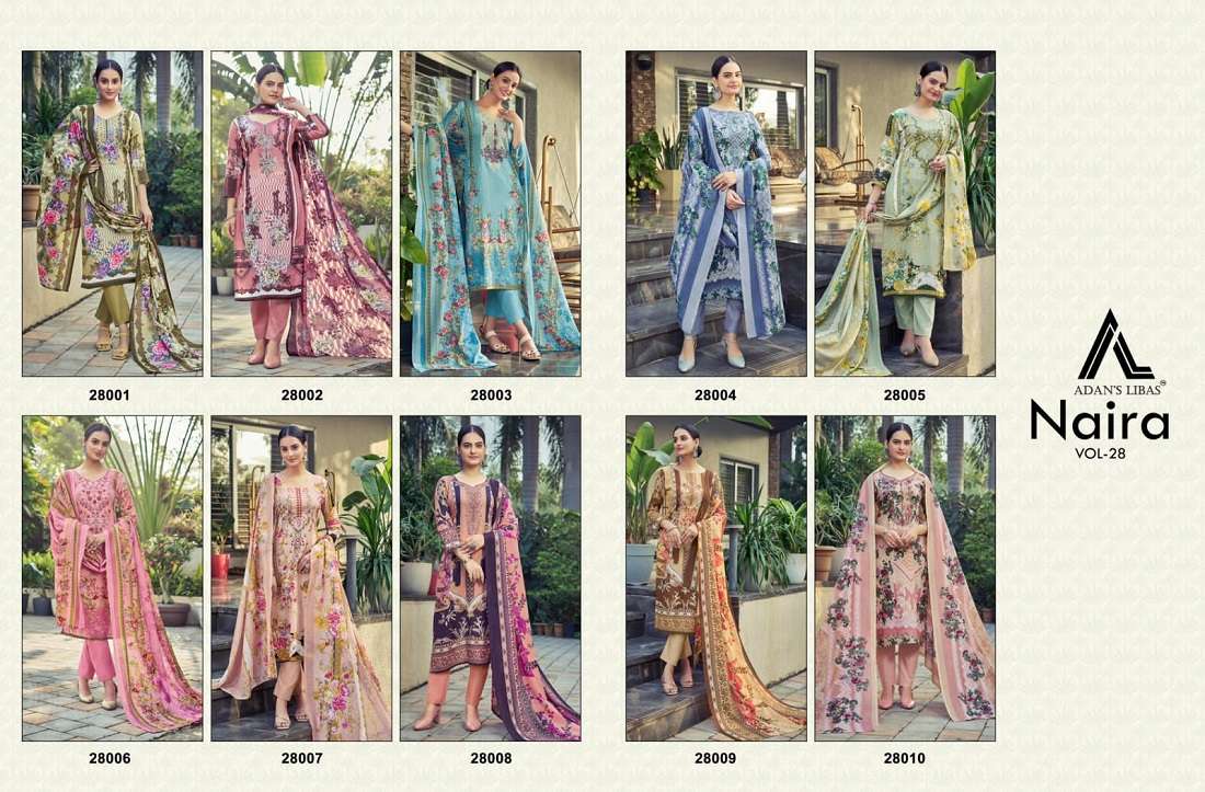 Adan Libas Naira Vol-28 -Dress Material -Wholesale Catalog