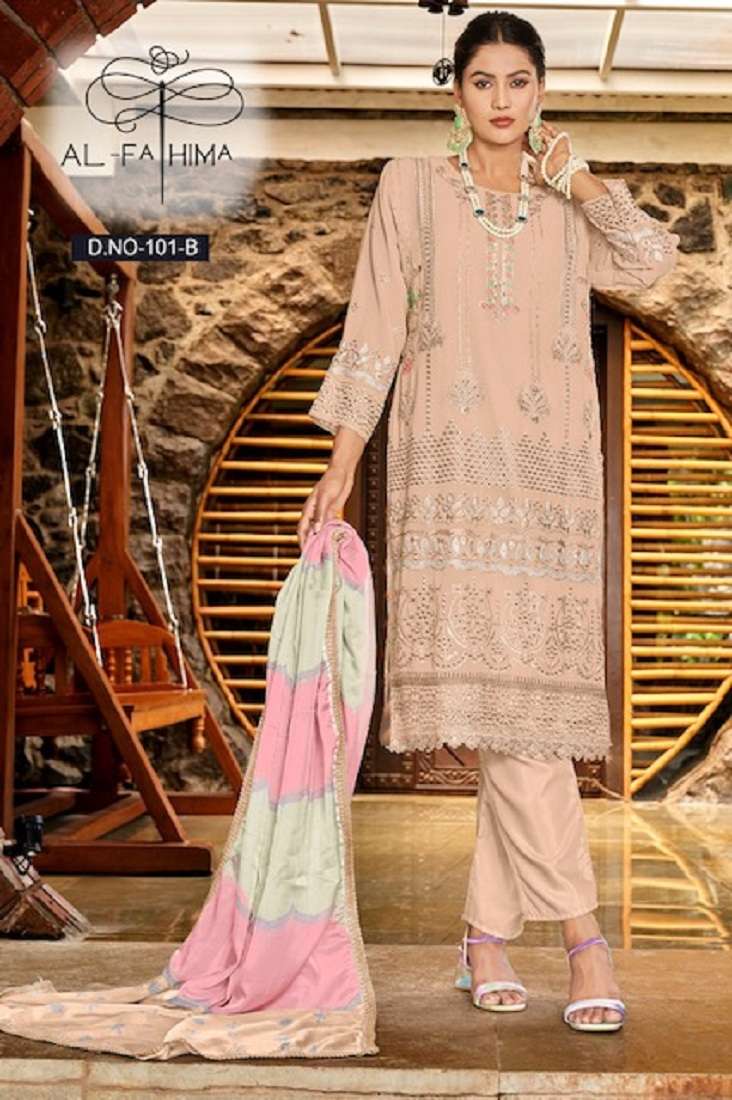 Al Fathima Afreen Faux Georgette Pakistani Suits Wholesale catalog