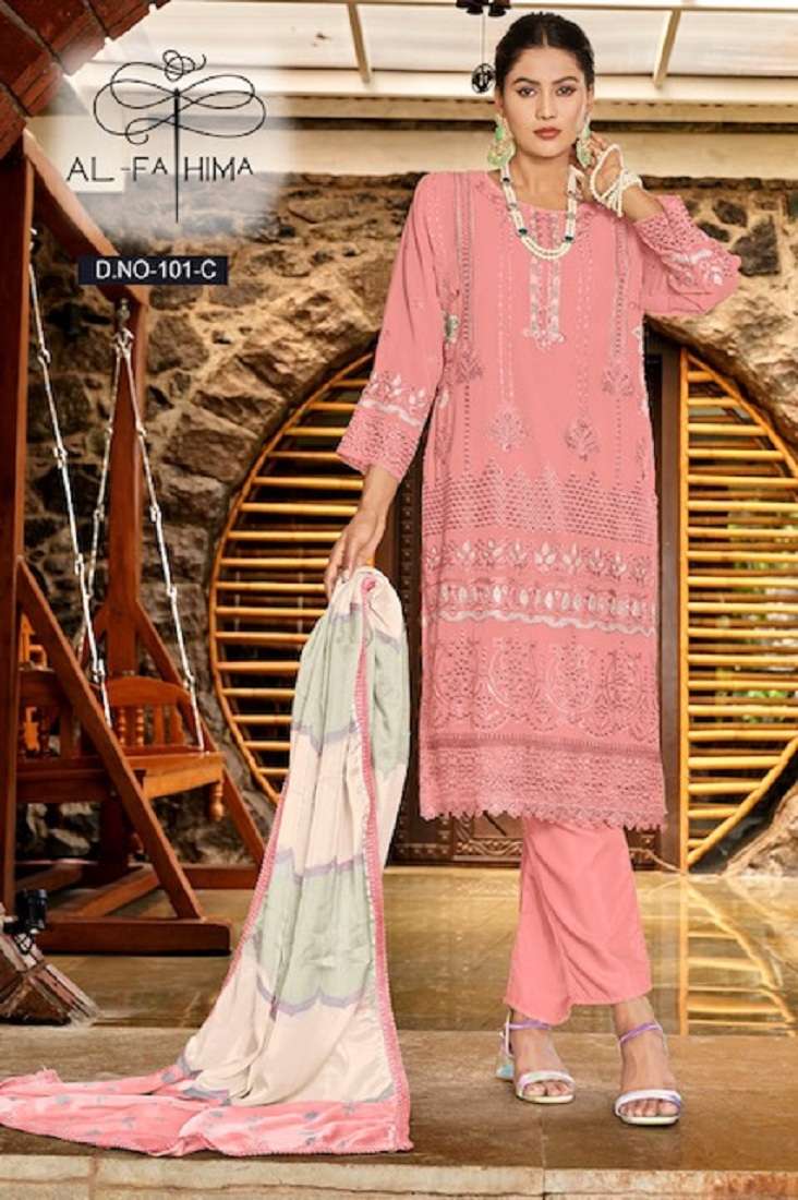 Al Fathima Afreen Faux Georgette Pakistani Suits Wholesale catalog