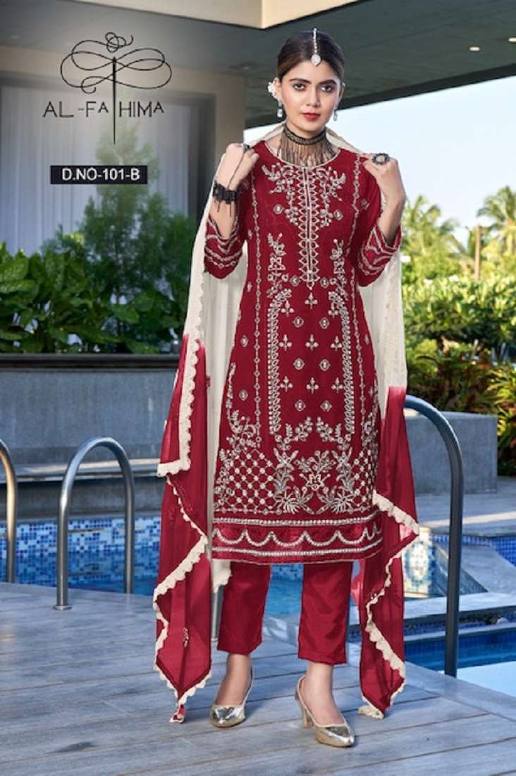 Al Fatima Afreen Design No. 101 -Dress Material -Wholesale Catalog