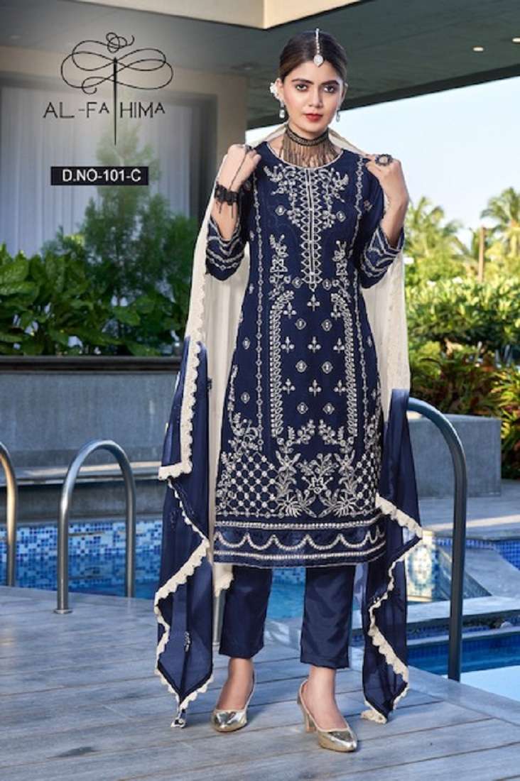 Al Fatima Afreen Design No. 101 -Dress Material -Wholesale Catalog