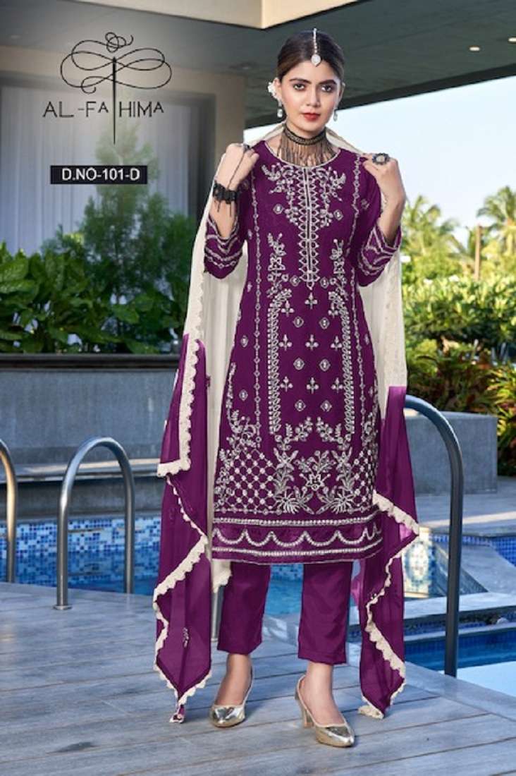 Al Fatima Afreen Design No. 101 -Dress Material -Wholesale Catalog