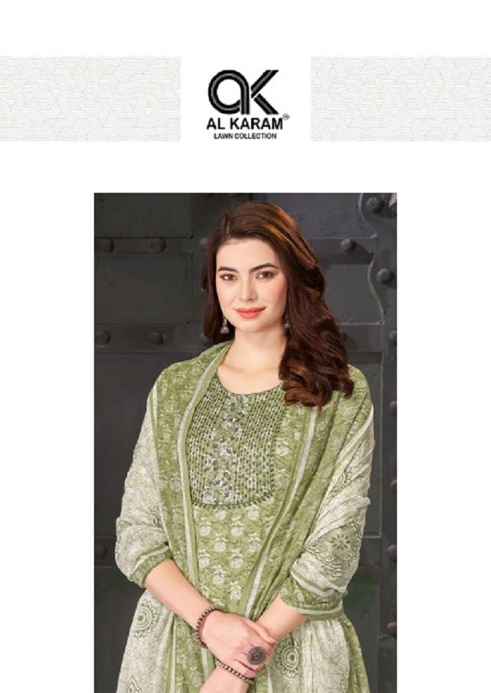 Al Karam Heritage Self Embroidery Work Vol-2 -Dress Material -Wholesale Catalog