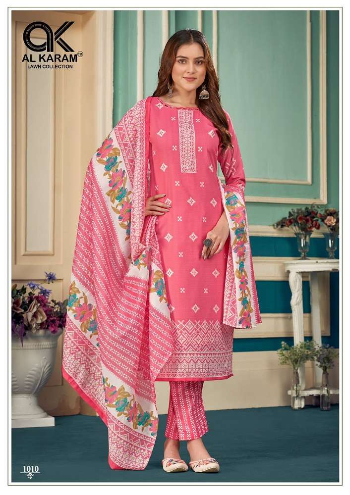 Al Karam Zulekha Soft Cotton Dress Material Wholesale catalog