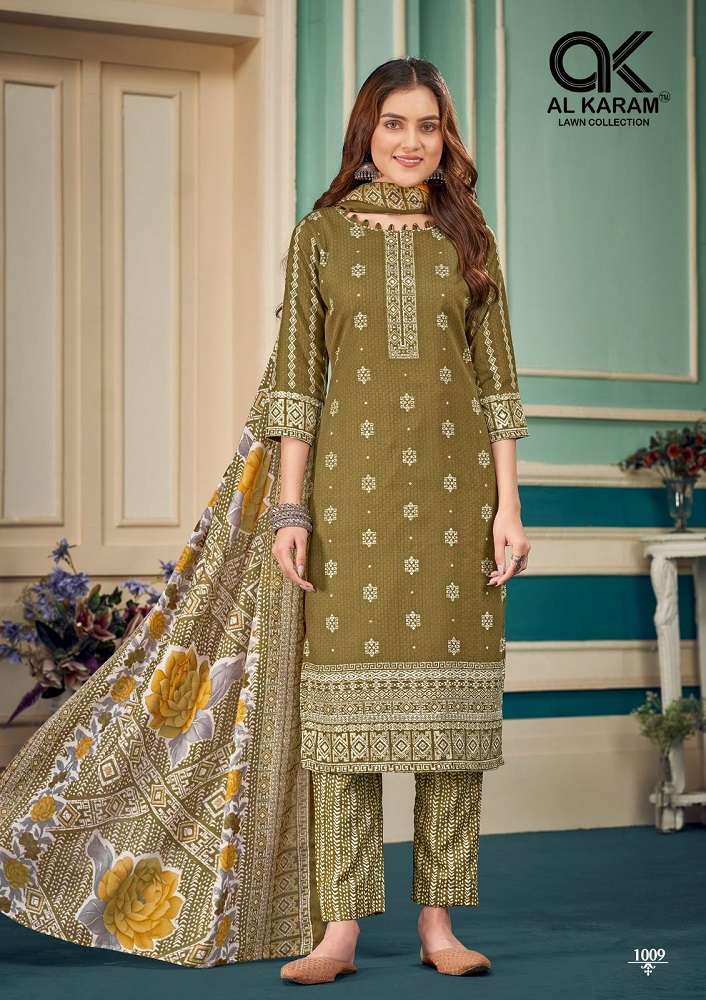 Al Karam Zulekha Soft Cotton Dress Material Wholesale catalog