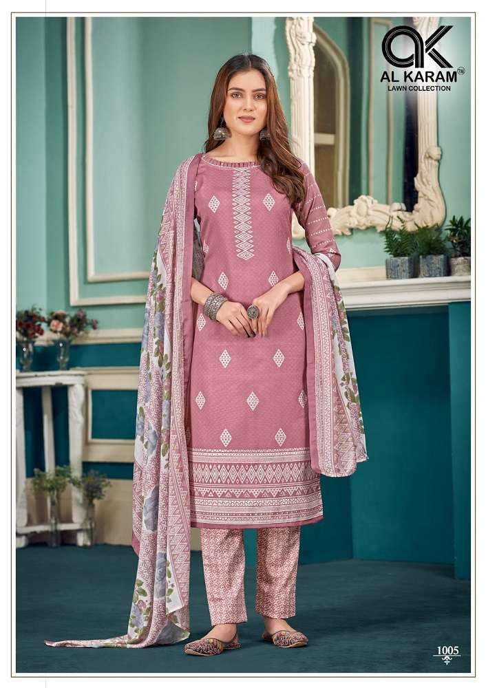 Al Karam Zulekha Soft Cotton Dress Material Wholesale catalog