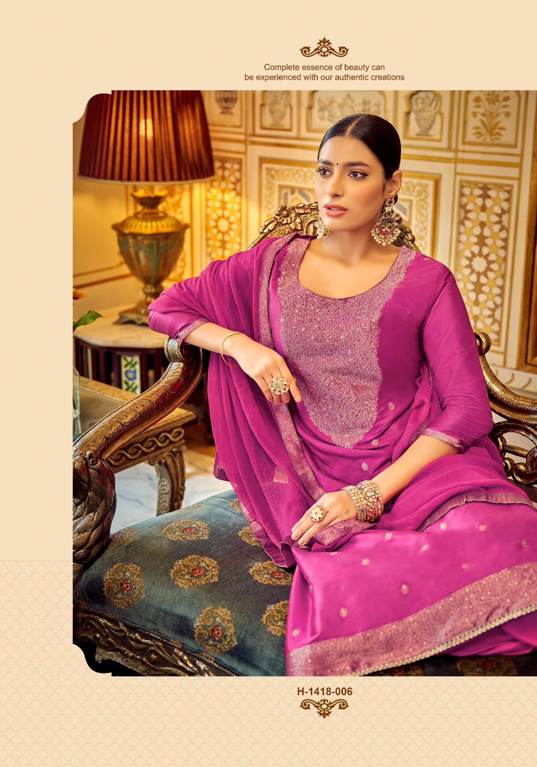 Alok Gharana Jacquard Designer Dress Material Wholesale catalog