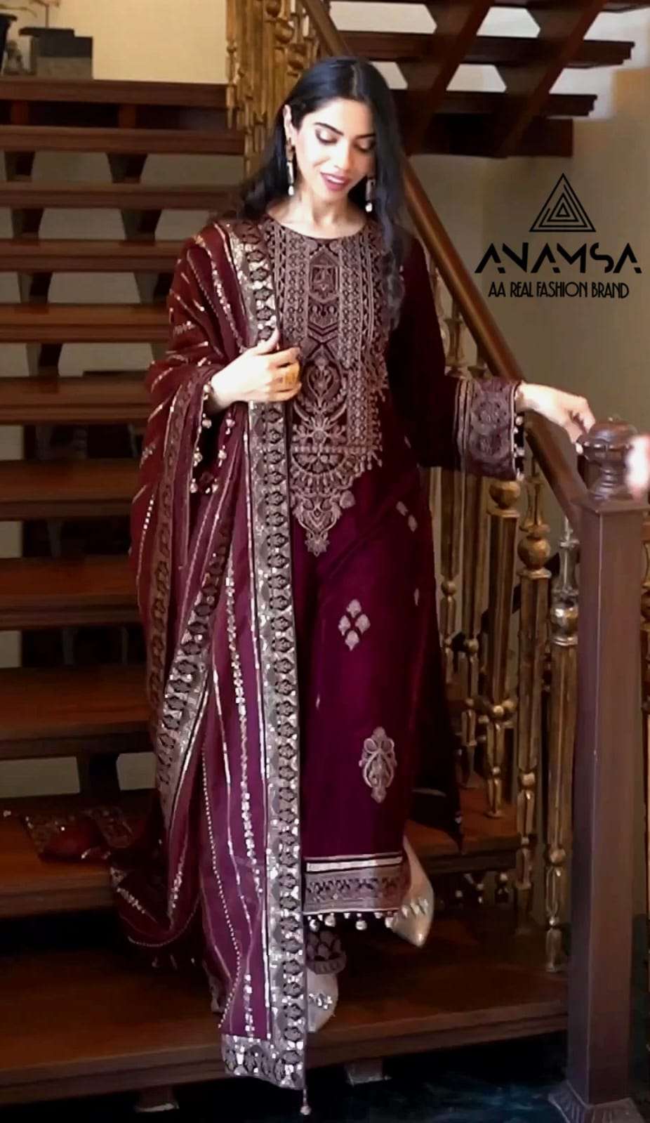 Anamsa 255 Velvet Embroidered Pakistani Suits Wholesale catalog