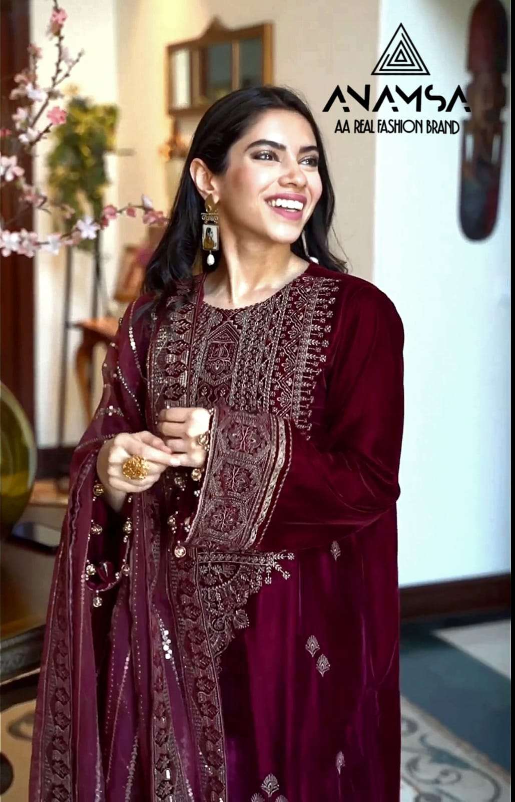 Anamsa 255 Velvet Embroidered Pakistani Suits Wholesale catalog