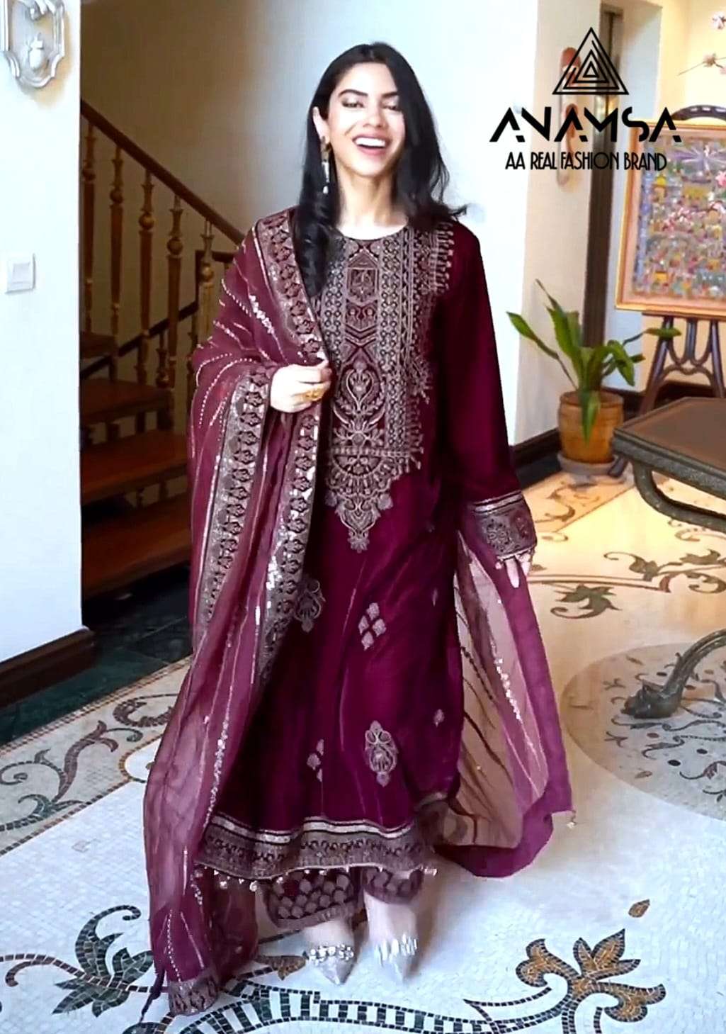 Anamsa 255 Velvet Embroidered Pakistani Suits Wholesale catalog