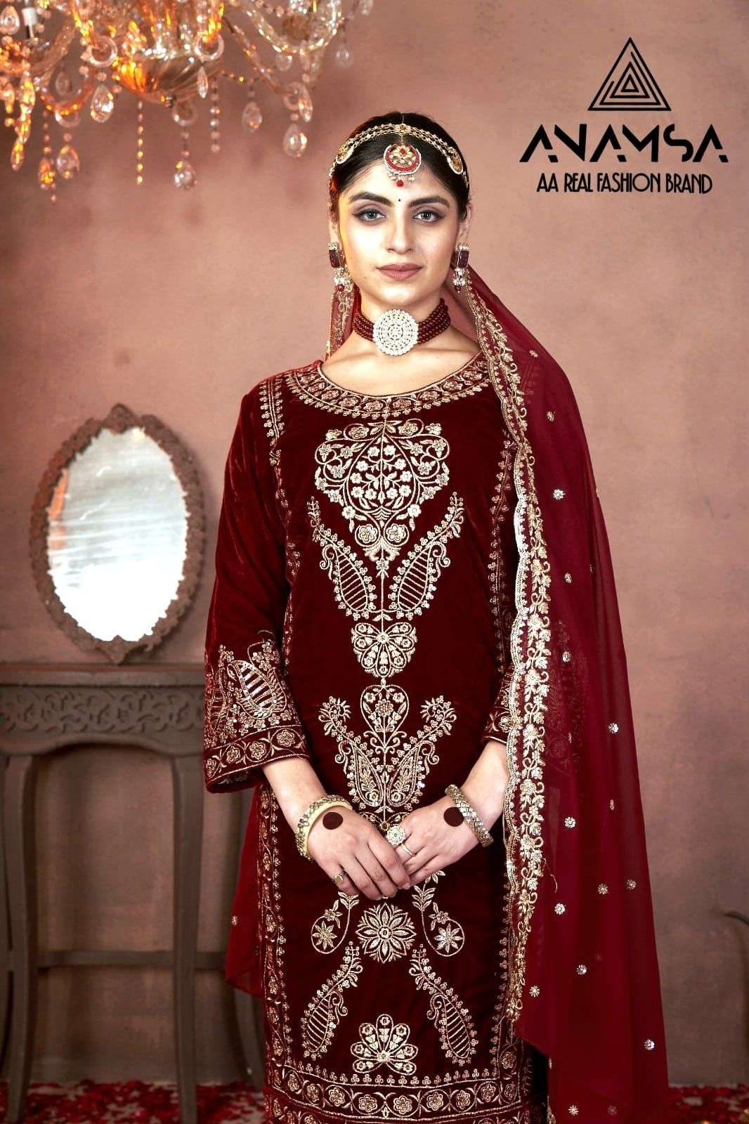 Anamsa 261 Pure Velvet Pakistani Suits Wholesale catalog
