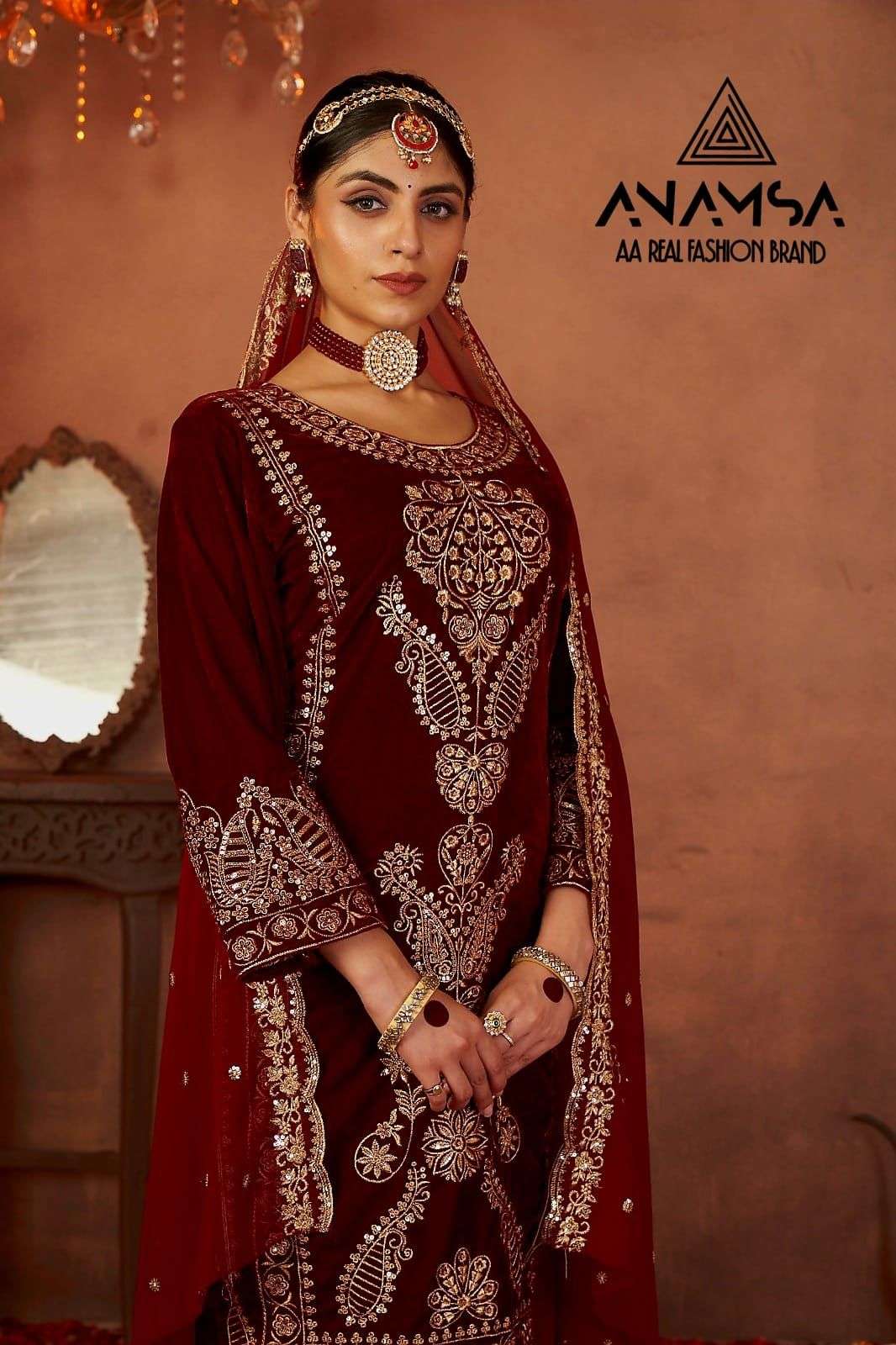 Anamsa 261 Pure Velvet Pakistani Suits Wholesale catalog