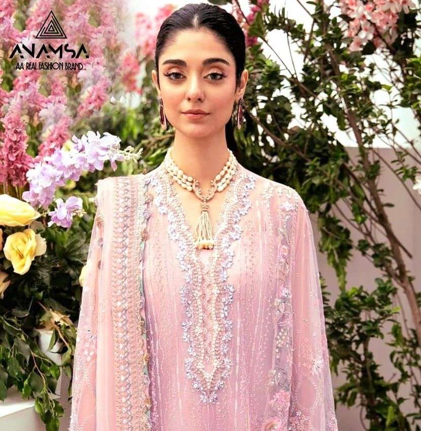 Anamsa 273 Faux Georgette Embroidered Pakistani Suits Wholesale catalog