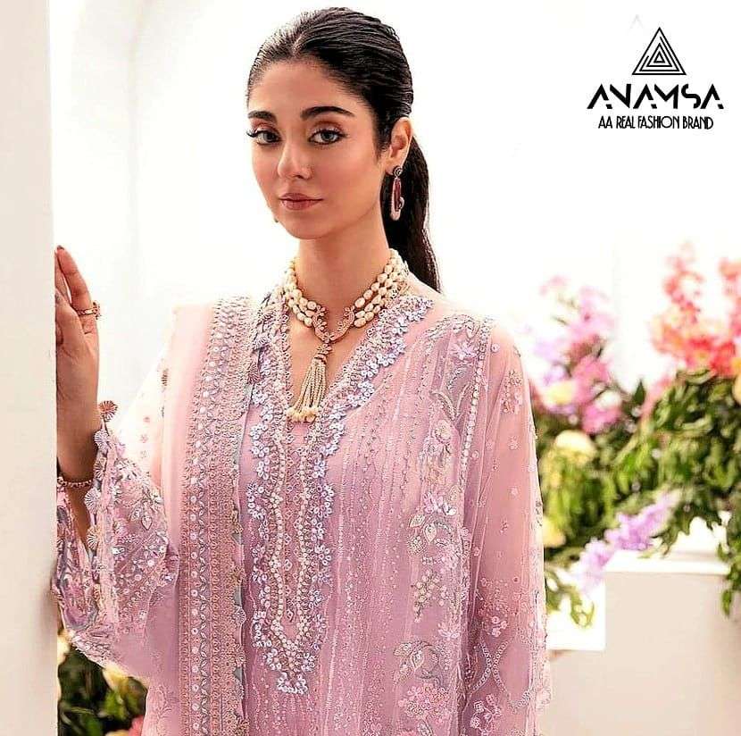 Anamsa 273 Faux Georgette Embroidered Pakistani Suits Wholesale catalog