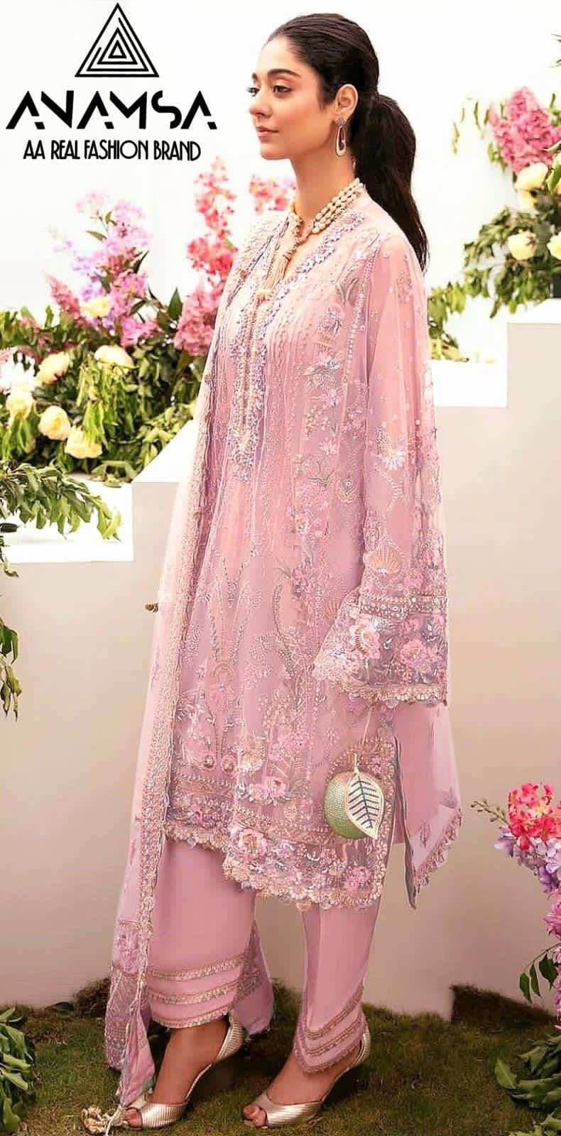 Anamsa 273 Faux Georgette Embroidered Pakistani Suits Wholesale catalog