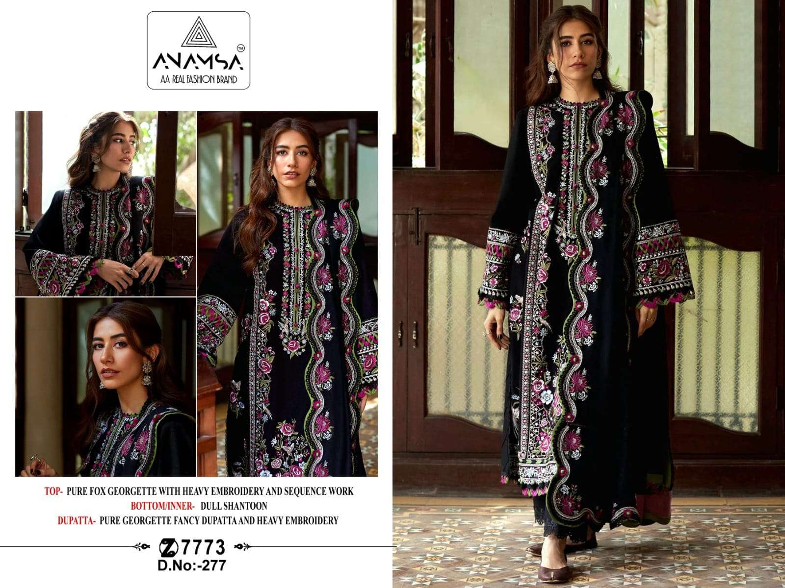 Anamsa 277 Pure Faux Georgette Salwar Kameez Wholesale catalog