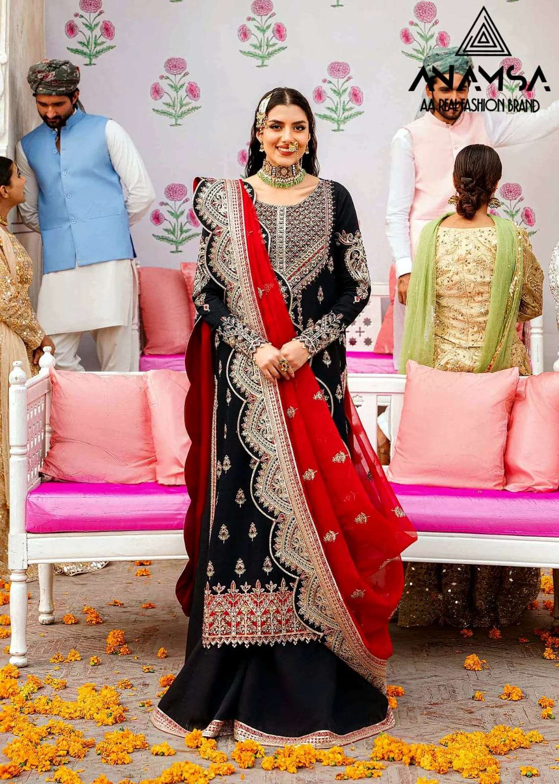 Anamsa 286 Faux Georgette Salwar Suits Wholesale catalog