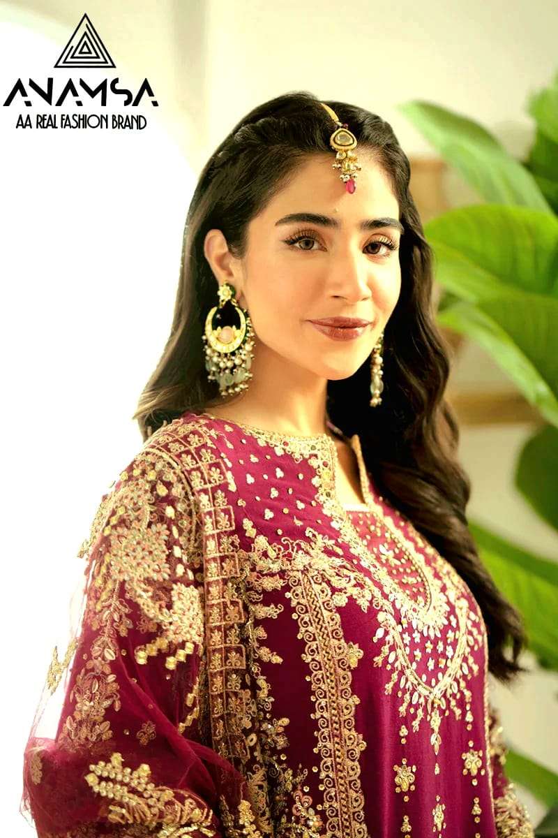 Anamsa 289 Faux Georgette Embroidered Pakistani Suits Wholesale catalog