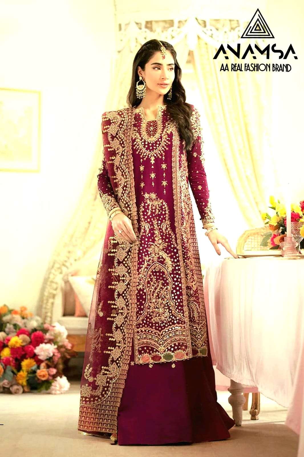 Anamsa 289 Faux Georgette Embroidered Pakistani Suits Wholesale catalog